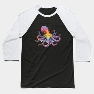 Psychedelic Style Octopus Baseball T-Shirt